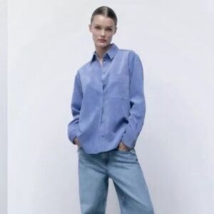 Zara Fine Waled Corduroy Shacket Size S . Style 8372/276/400